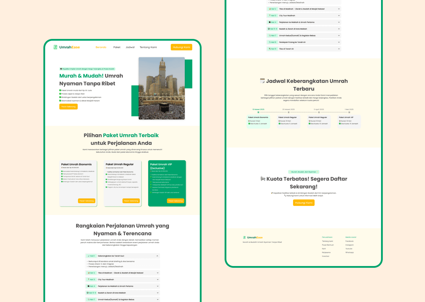 UmrahEase - Umrah Travel Agency Website